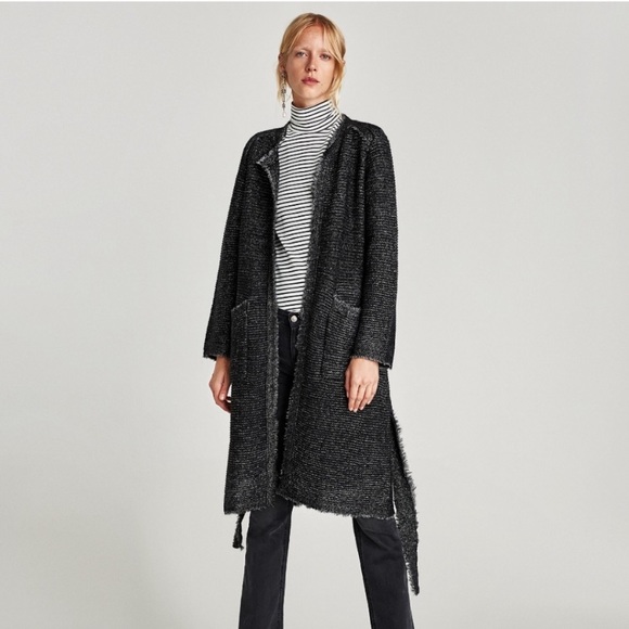 NWOT Zara Shimmered Long Knit Cardigan - Picture 1 of 8